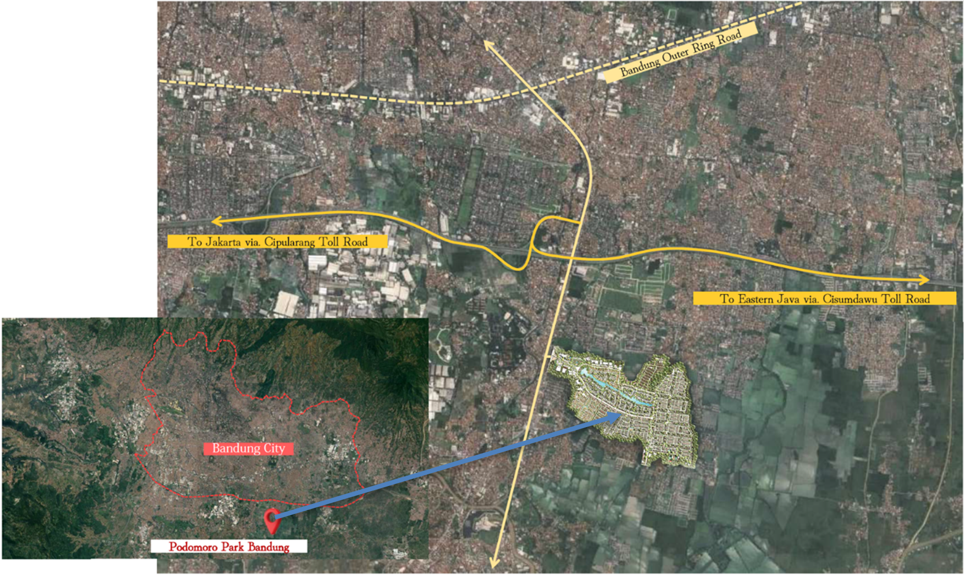 Podomoro Park Bandung　位置図
