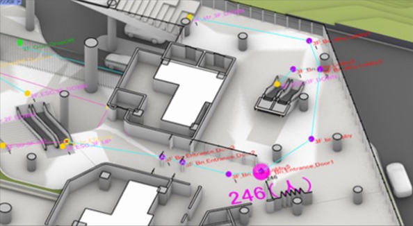 Movement route setting and visualization of crowd size
