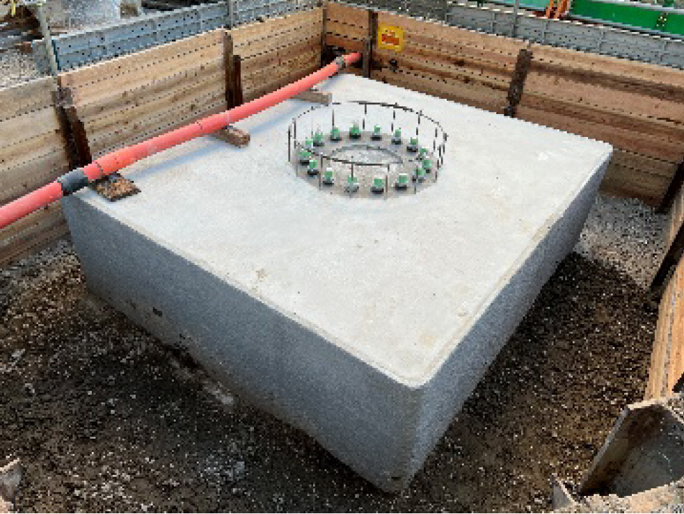 Example application in permanent formwork for pillar foundations