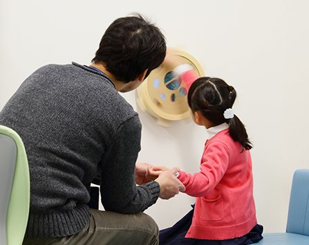 Wooden toy in the pediatric ward