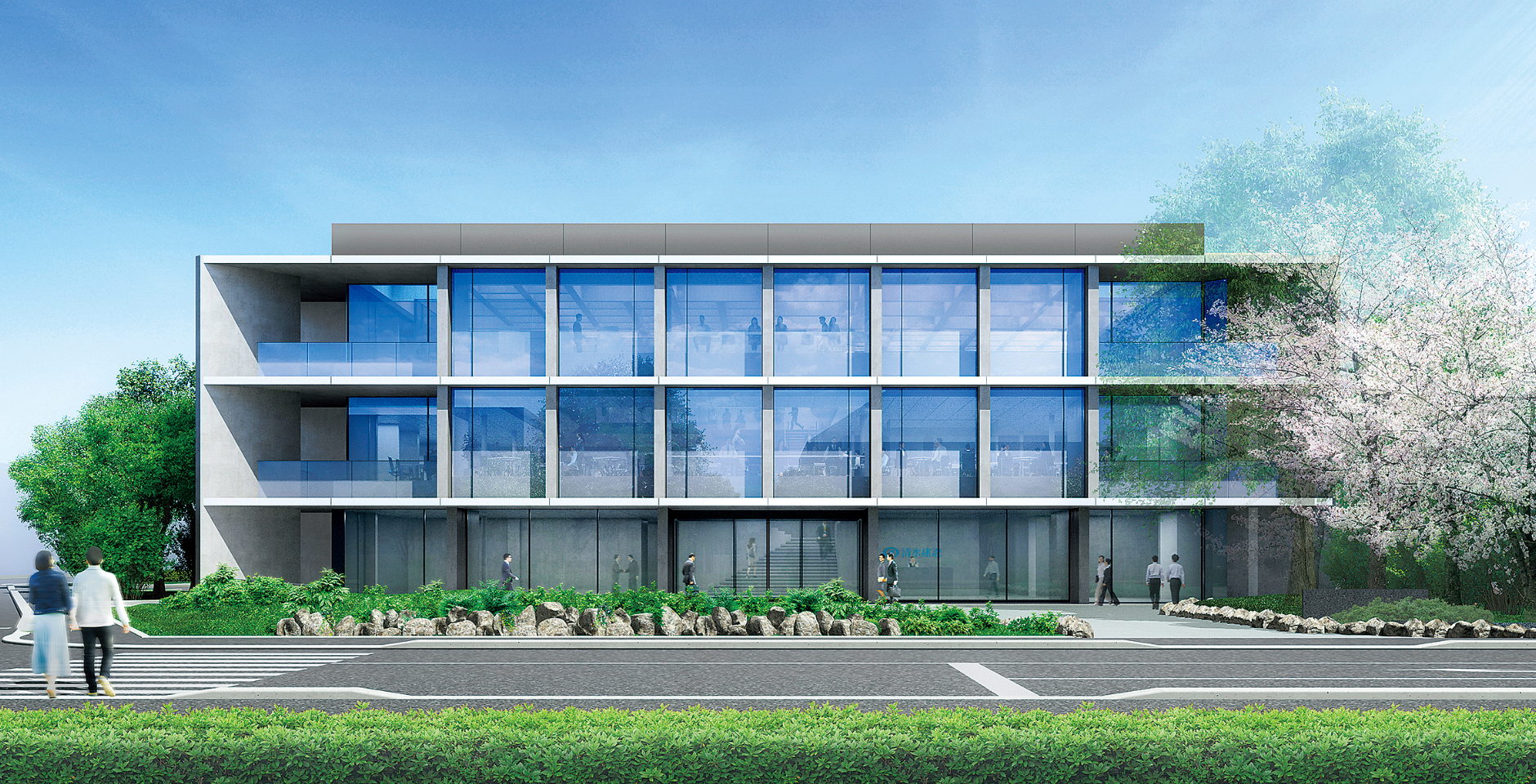 Exterior perspective of the Hokuriku Branch, which emphasizes harmony wオンライン スポーツ ベットh the townscape in Kanazawa