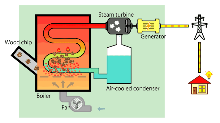 Wood-fueled biomass スポーツベット 入金不要 generation process（steam-turbine method）