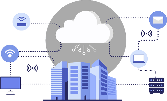 遠隔地状況把握のイラスト