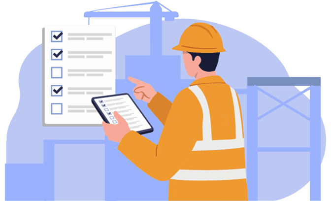 実施状況リアルタイム共有のイラスト