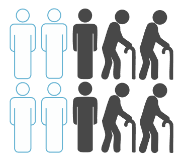 人手不足・高齢化のイラスト