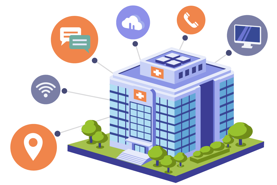 医療情報×ファシリティデータのイラスト