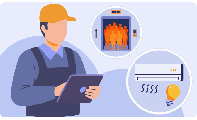 ELV最適制御、空調照明制御のイラスト