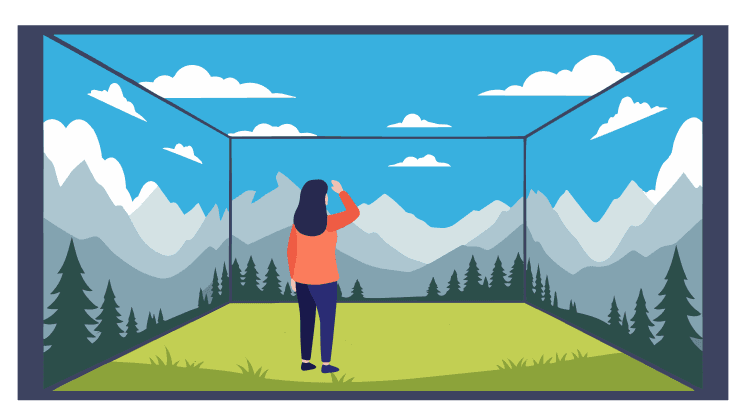 没入感のある体験のイラスト