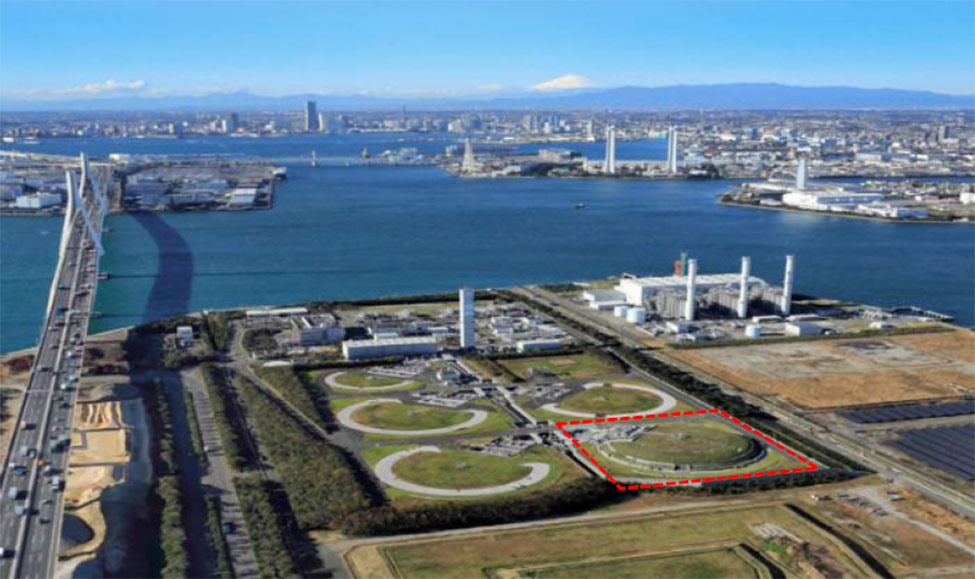 扇島LNG基地全景（点線枠が世界最大地下式LNGタスポーツベット 必勝チャンネル）