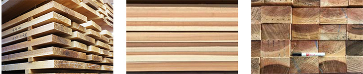 70 mm-thick superior solid cedar (&reg;-certified) produced from the log of cedar trees that are at least 80 years old. Tokyo Mokkoujou Arts and Crafts Furnishings uses this to produce furniture to commemorate the completion of construction.