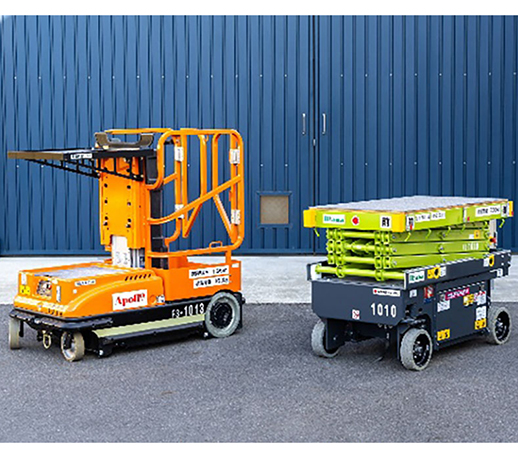 天井仕上げ工事を省人化・合理化するアシスト機械「スカイランナー」「スカイテーブル」