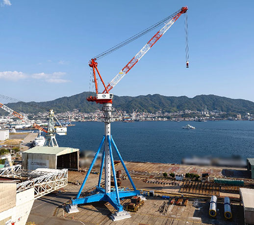 国内最大・最高性能の陸上風車建設用移動式タワークレーン「S-Movable Towercrane」