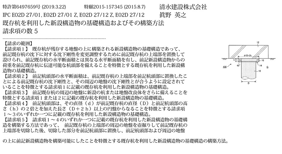スポーツベット ボーナス82.既存の杭を活用して新設の構造物の基礎を構築可能な基礎構造