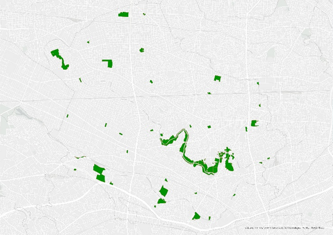 衛星写真からの緑地データ