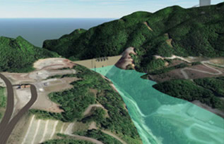 スポーツ ベット 攻略三次元モデルとドローン撮影三次元地形データ等を合成